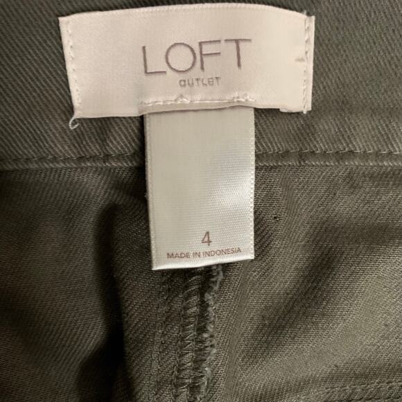 Loft Skirt Women's Size 4 Army Green Utility Button Front With Pockets - Picture 3 of 6